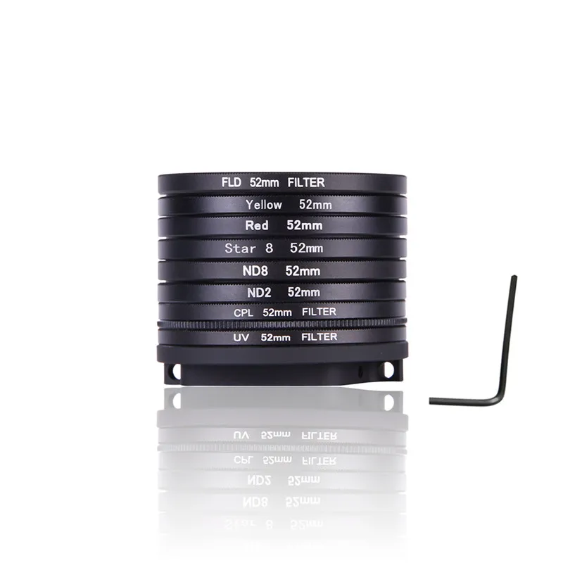 52 мм UV CPL ND2 ND8 Star 8 желтый FLD фиолетовый красный фильтр для объектива Крышка адаптер