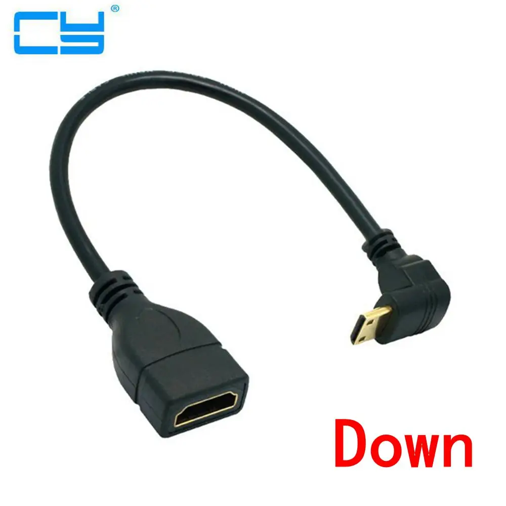 Правый левый угловой мини HDMI совместимый к штекер гнездо кабель 10 см для