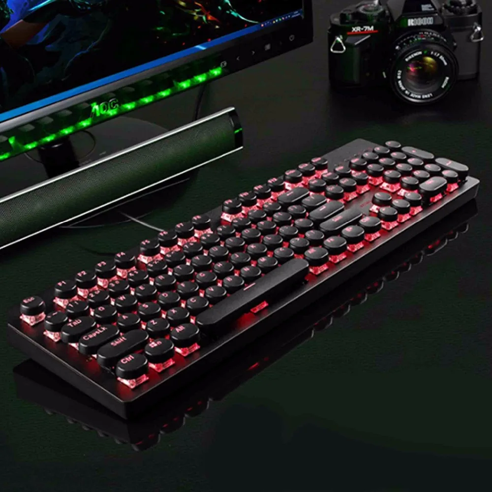 Светодиодная игровая механическая клавиатура 1200DPI Проводная 2.4G Клавиатура и