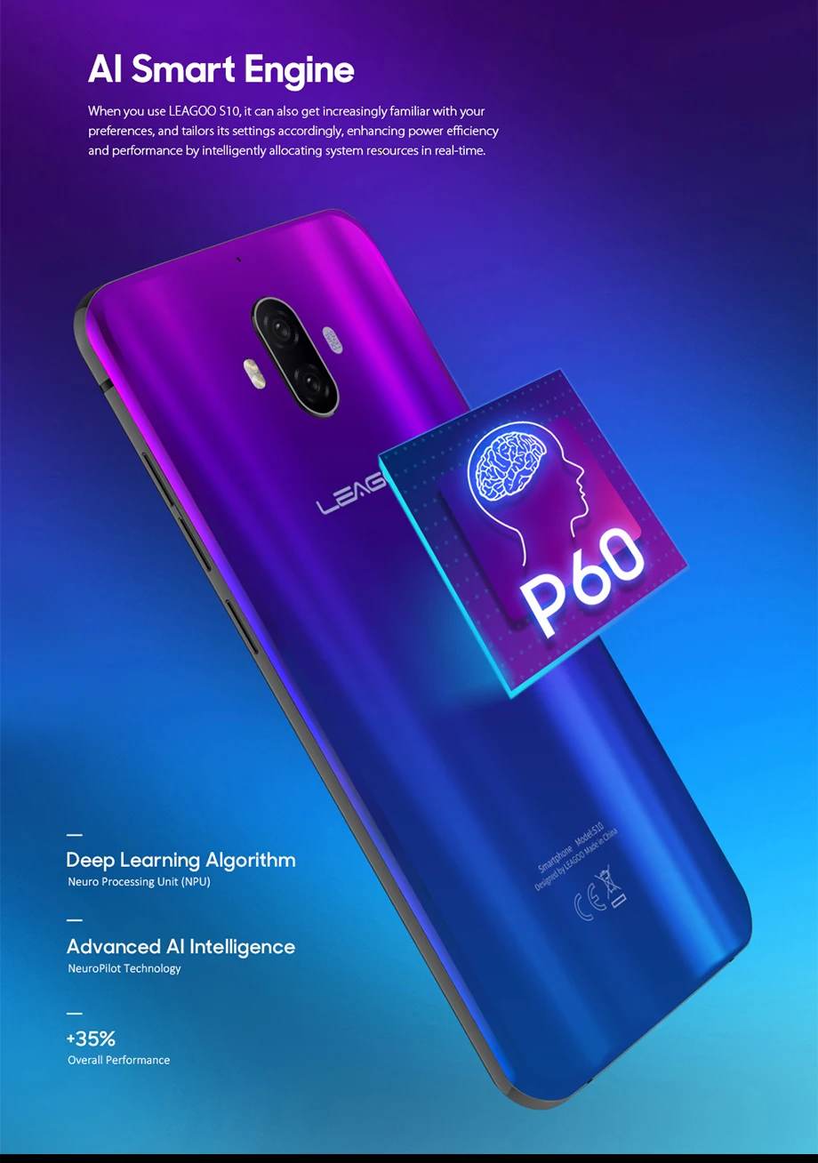 LEAGOO S10, глобальная версия, Android 8,1, смартфон, 6 ГБ, 128 ГБ, 6,21 дюйма, 19:9, u-образная система, 4050 МП, мАч, встроенный экран, отпечаток пальца, мобильный телефон