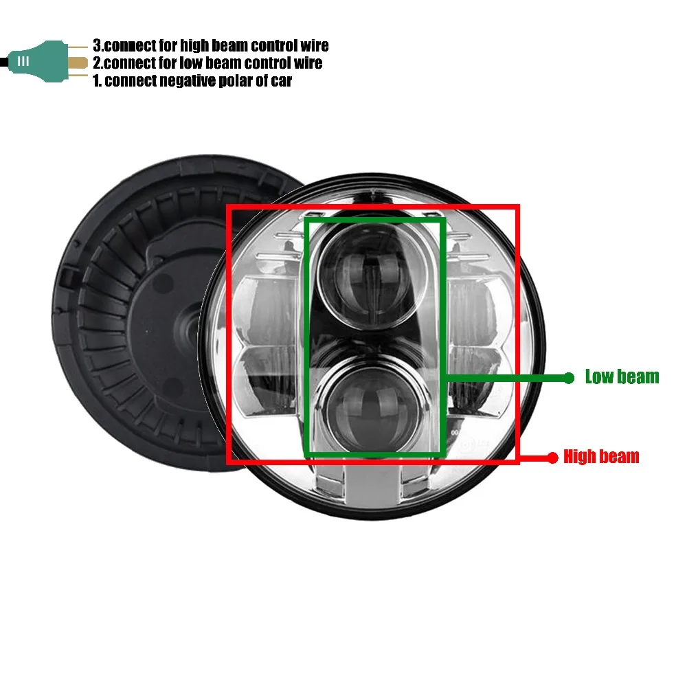 80 Вт светодиодный проектор фар точка мотоциклетные 7 дюймовый круглый фары DRL