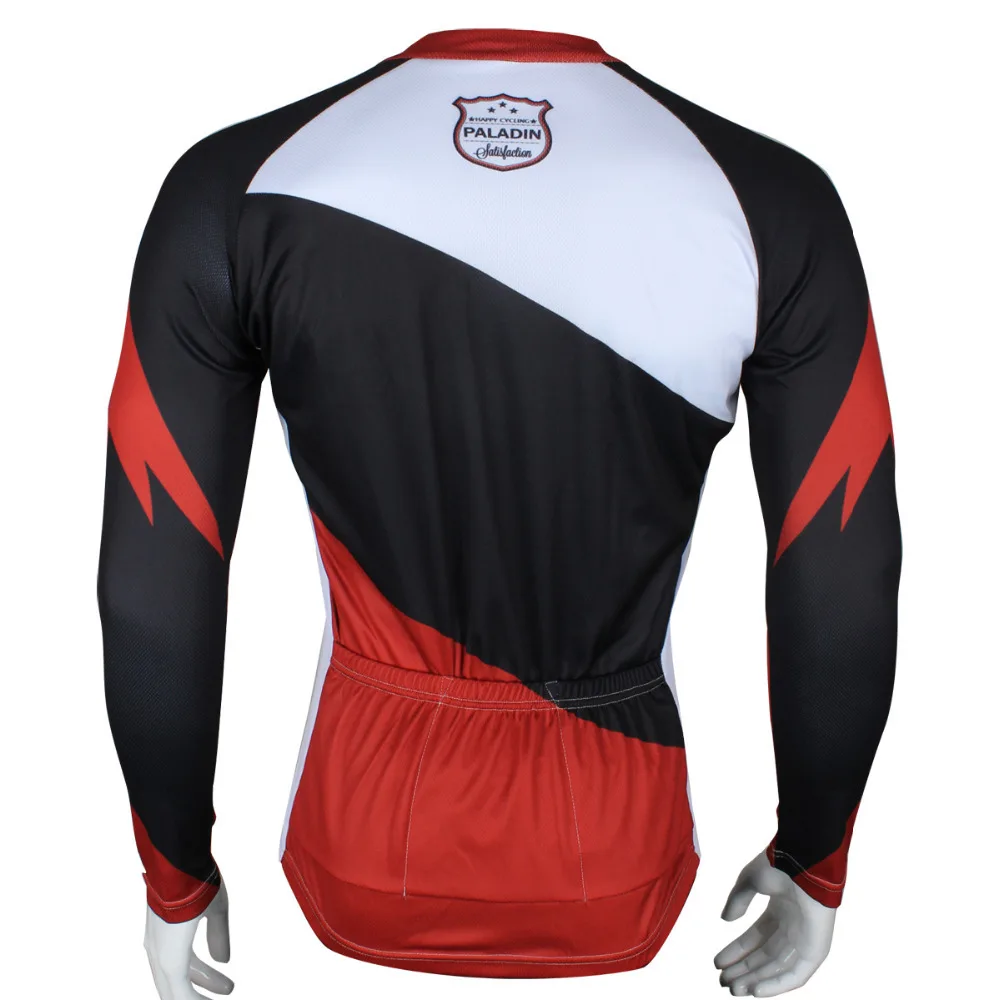 Мужская рубашка с длинным рукавом для велоспорта красная/черная дышащая