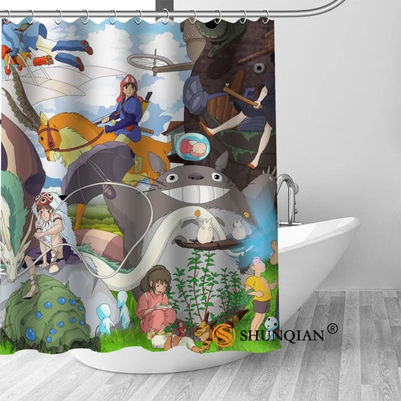 Новинка занавеска для душа Totoro украшения ванной комнаты дома водонепроницаемая