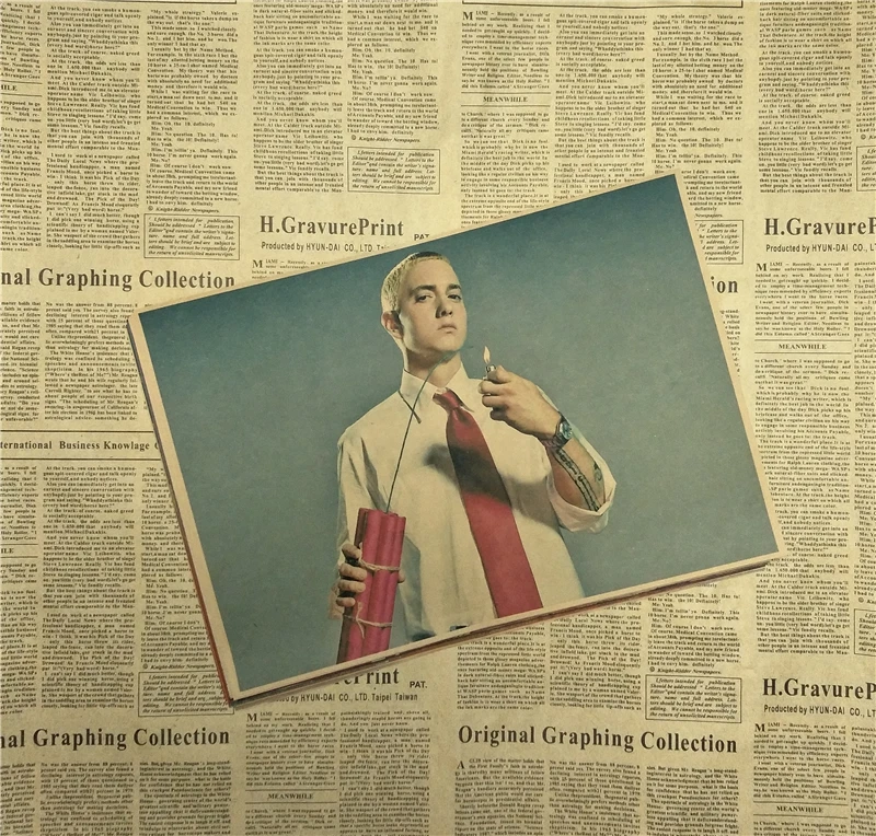 Винтажный Ретро постер Eminem в стиле рок певицы хип хоп матовая крафт бумага