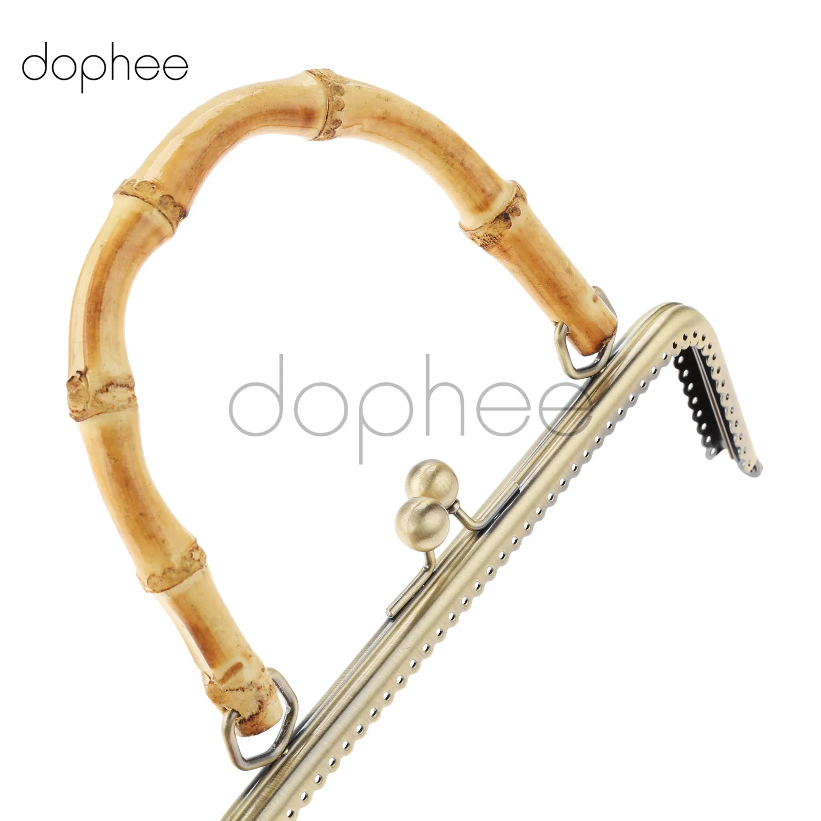 Dophee 1 шт. 20/25 см бронзовая металлическая рамка для кошелька, дужки с бамбуковой ручкой с механизмом поцелуем-застежкой замком для Сумки из натуральной кожи кошелек аксессуары