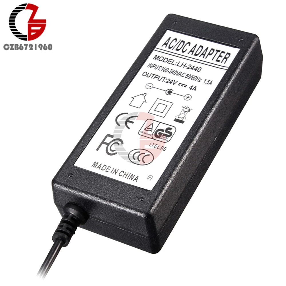 AC 100 V-240 V DC 24V 4A 96W блок питания зарядное устройство адаптер конвертер 110V 220V для светодиодной ленты