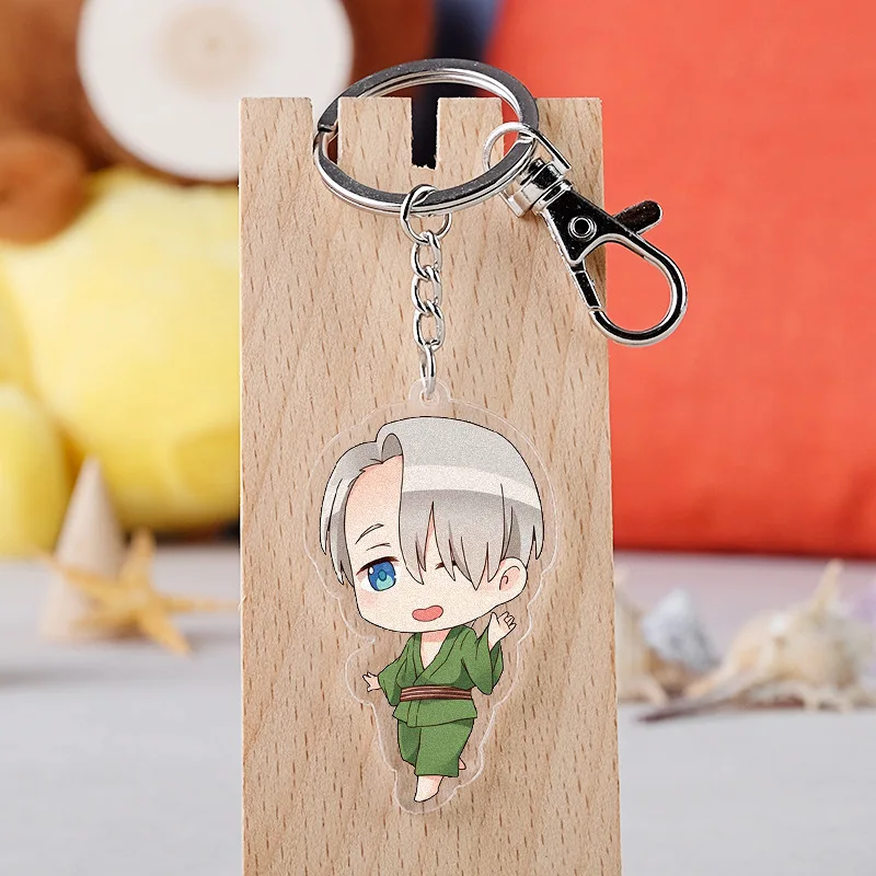 10 шт./лот акриловый брелок для ключей YURI on ICE фигурка Yuri Katsuki Plisetsky двусторонний