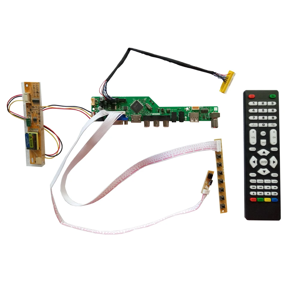 Фото Совместимая с HDMI USB AV VGA ATV PC плата контроллера для 15,6 дюймов 1366x768 lp156wh2-tlc1 Светодиодная панель монитора LVDS №1