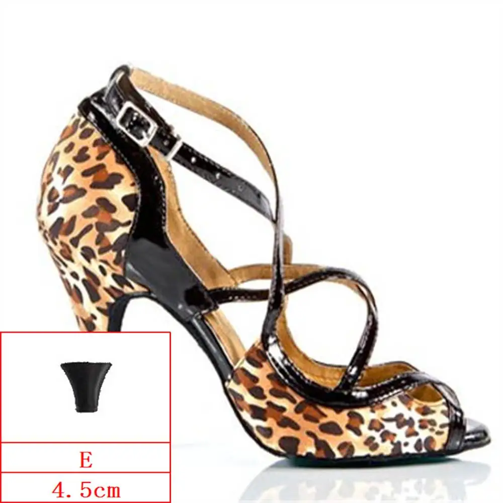 Удобные леопардовые, синие, розовые, Zapatos de baile латинские Туфли на каблуке 4,5-10 см, Профессиональный латинский танец сальсы, женская обувь JYG465 - Цвет: Leopard-E