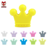 bobo box 10pcs food grade crown silicone beads baby teething diy pacifier chain pendant silicone accessories baby teethers toy