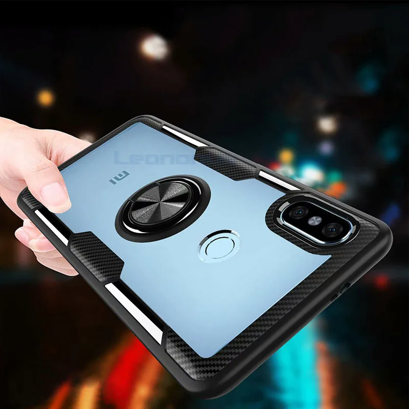 Ultra Thin TPU Bumper Case For Xiaomi 8 8SE Metal Ring Stand Holder Clear Back Cover Redmi Note 5 Pro Anti-Knock Coque | Мобильные