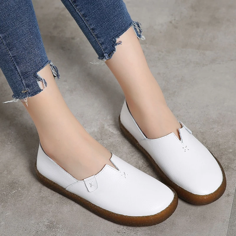 

Flat Shoes Women Genuine Leather Loafers Summer Comfortable Casual Shoes Women Soft Shoes Female Outdoor Flats df67
