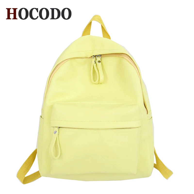 HOCODO, модная женская сумка, высокое качество, женская, мягкая, из искусственной кожи, для путешествий, школьная сумка, маленький мини рюкзак, сумки на плечо - Цвет: Yellow