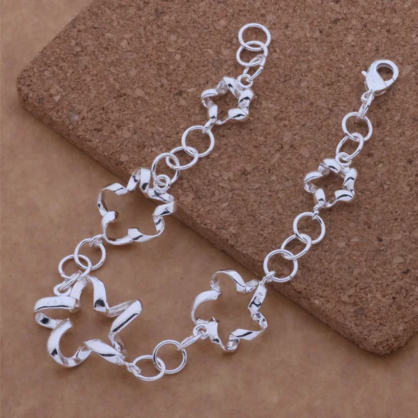 Браслет из серебра 925 пробы с пятиконечной звездой | Украшения и аксессуары