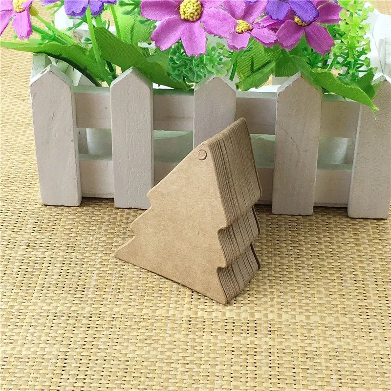 Коричневый белый крафт-бумага 2 размера для рождественских подарков украшения