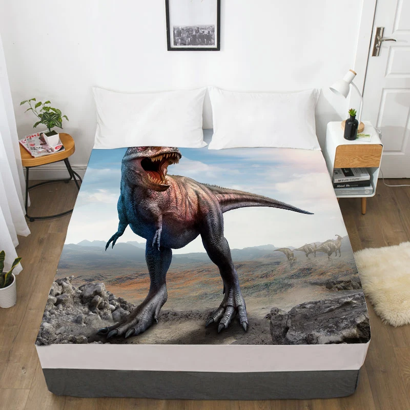 3D HD цифровая простыня на заказ с эластичным рисунком детская матрас динозавром