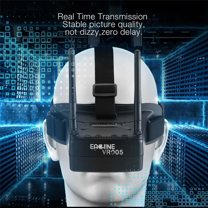 Eachine VR005 2,7 дюймов 960*240 5,8G 48CH FPV очки Raceband автоматический поиск с двумя антеннами 3,7 V 1000mAh батарея для радиоуправляемого дрона