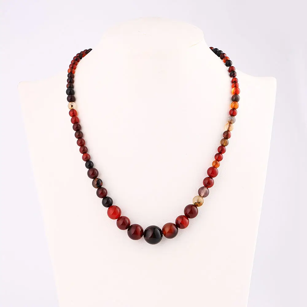 Цепочка с бусинами для мужчин и женщин ожерелье кулоном из натурального камня в