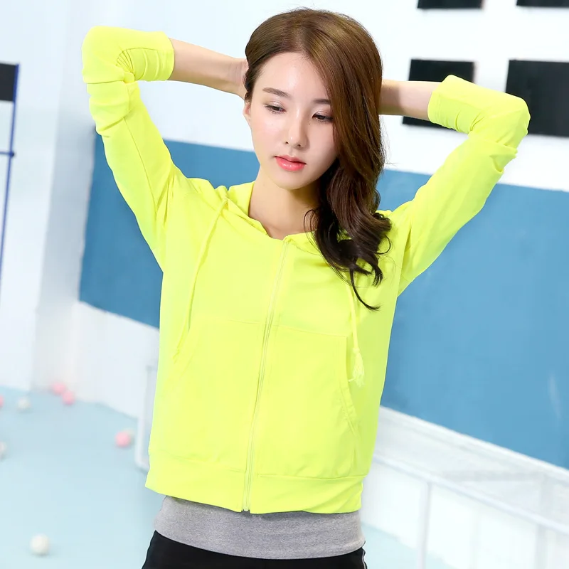 Black Yellow White Blue Pink Sportswear Tracksuit Women Hooded Long Sleeve Shirt Gym Yoga Top Running Jacket Sport Jerseys | Спорт и