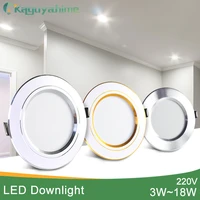 kaguyahime led downlight goldsilverwhite ultra thin aluminum 3w 5w 9w 12w 15w 18w down light 220v round recessed spot lighting