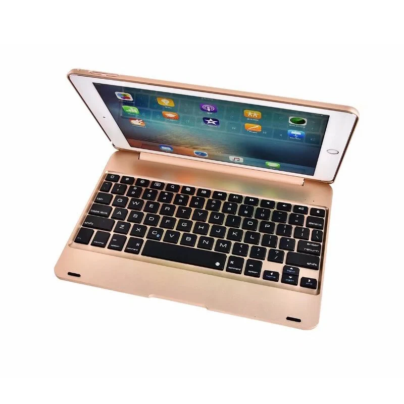 Фото Чехол с беспроводной Bluetooth-клавиатурой для IPad 9,7 2017 2018 IPad 5 / 6 / Air 2 / Pro 9,7, чехол из АБС-пластика с флимом №1