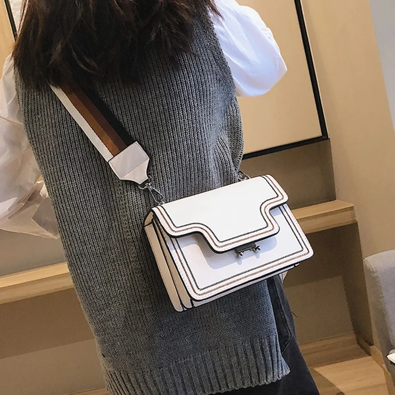 Вышитые дизайнерские сумки для женщин с широким плечевым ремнем женская