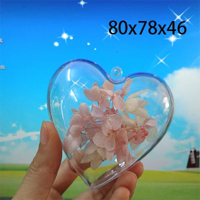 80x78x46mm Рождественский шар в форме слуха, витрина для окон, украшения для дома, елочные украшения, шар, прозрачная подвесная бальное свадебное украшение - Цвет: 80x78x46mm