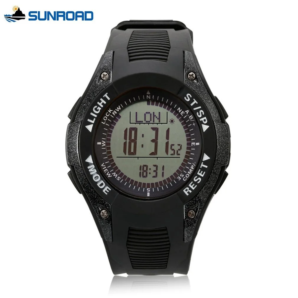FR8202 Clock Sports Watch Men Weather Forecast Fishing Altimeter Waterproof Digital Watch LCD Display Compass Wristwatch