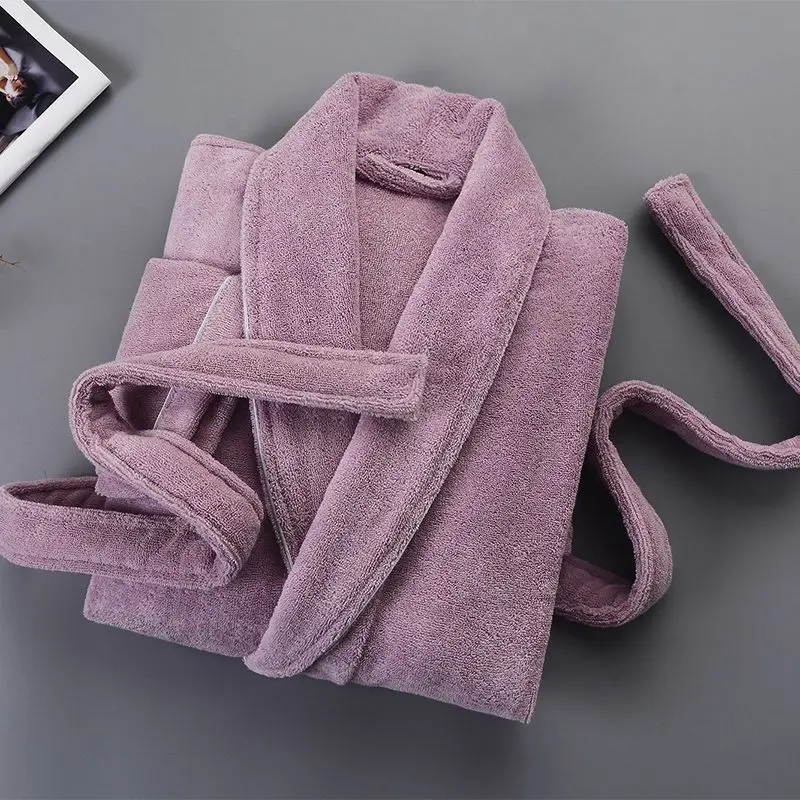 PINK Bathrobe Women Winter Hooded Thicken Nightgowns Bathrobe Women Pajamas Bath Towel Fleece Warm Robe Sleepwear Womens Robes White - Цвет: PINK