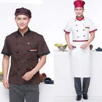 new style chef wear short sleeve summer hotel chef uniform men and women kitchen fashion elegant workwear