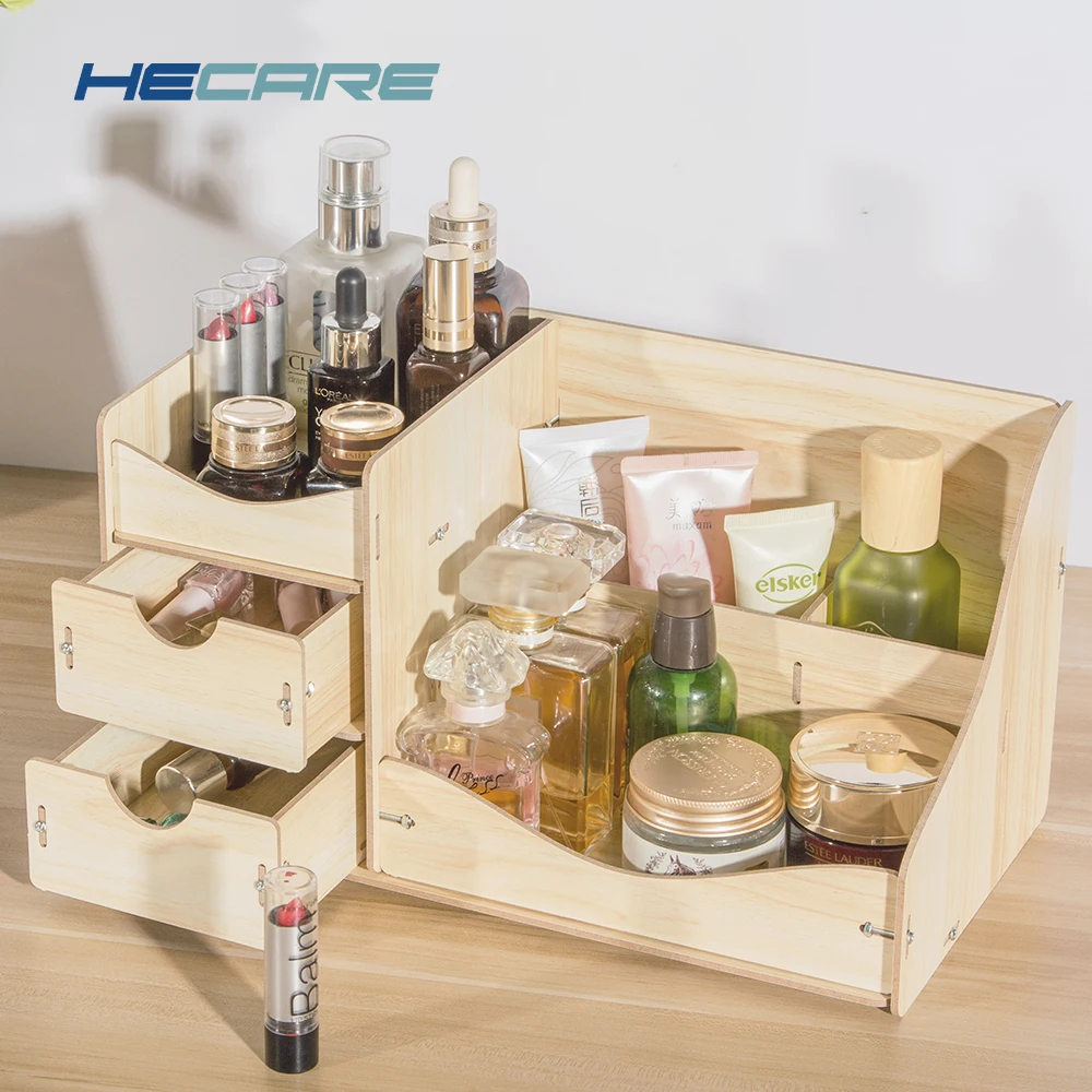 Pink Color Modern Desktop Wooden Office Organizer Home Bathroom Desk for Wood Boxes Gift Storage Box Drawer | Дом и сад