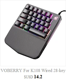 VOBERRY ZeroDate KB202 подсветка профессиональная игровая машина Handfeel USB клавиатура Мультимедийное освещение цветной светодиодный usb-кабель