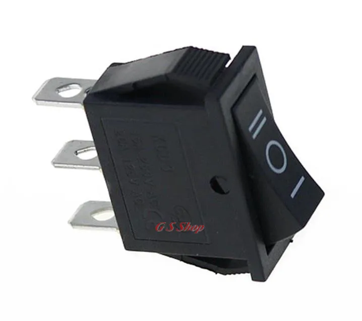 5 шт. KCD3 кулисный переключатель 15A/20A 125 V/250 V ВКЛ.-ВЫКЛ.-ВКЛ. 3 положения 3 Pin электрооборудование выключатель питания черный