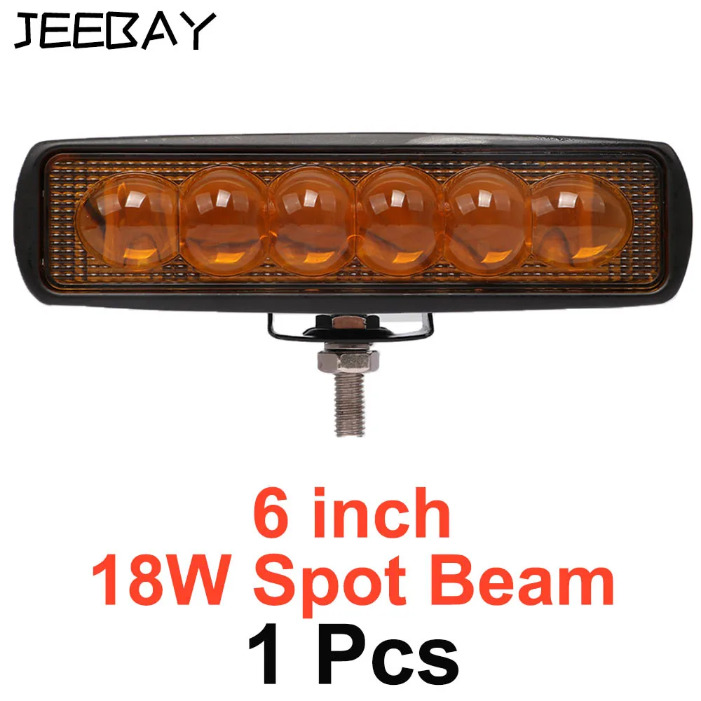 1pcs 18W Spot 18 Вт светодиодный рабочий светильник 12 в 6 дюймов светодиодные балки Led бар внедорожный 4x4 автомобиль внедорожный Светодиодный точечный светильник автомобиль внедорожник аксессуары лодка pick Up UTV ATV - Цвет: 1pcs 18W Spot