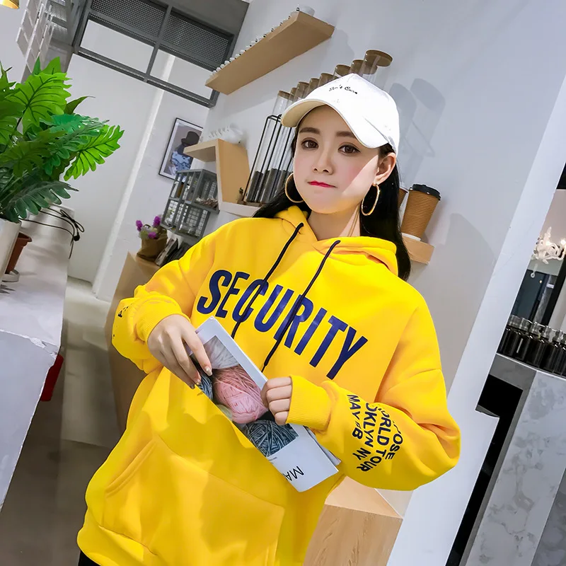 

Autumn Winter Oversized Fleece Women Warm Hoodies Sweatshirt Letter Printed Pullovers Harajuku Hoodie XXL Pocket Sudaderas Mujer