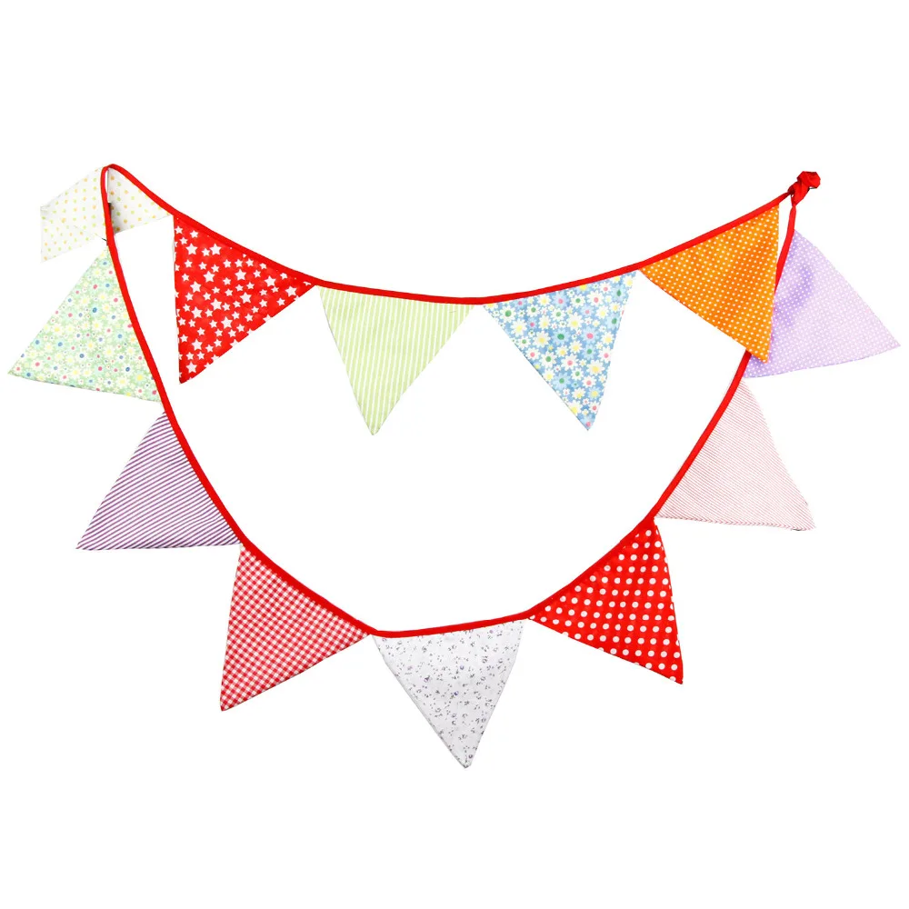 Баннеры из хлопчатобумажной ткани 12 флагов 3 м|garland decoration|wedding buntingfabric banner |