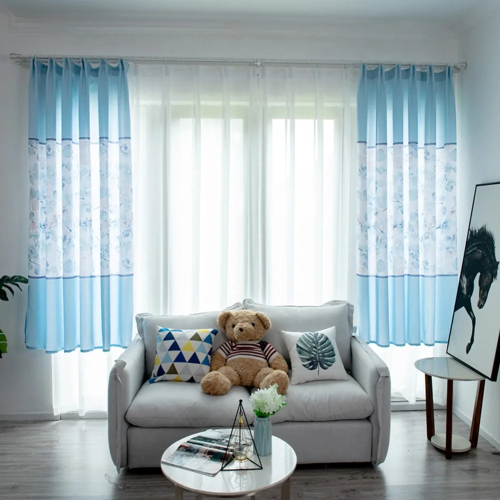 Шторы однотонная одежда Тюль двери окна шторы с драпировкой и вставкой Sheer Шарф