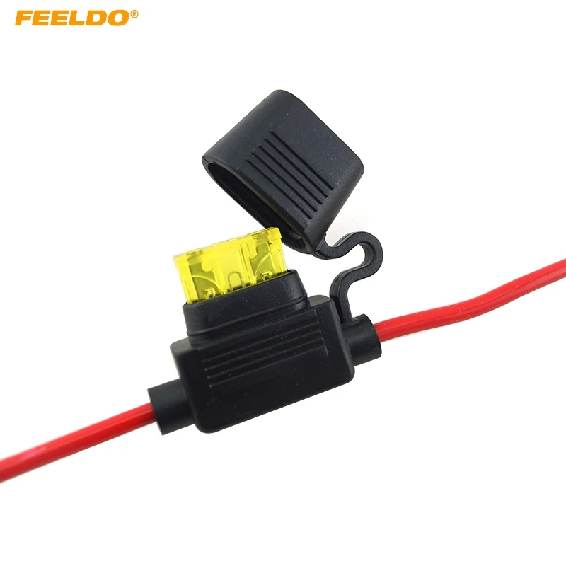 

FEELDO 20 шт. водонепроницаемый автомобиль авто 10/15/20/30A Amp In Line Blade Fuse держатели предохранителей # AM5458