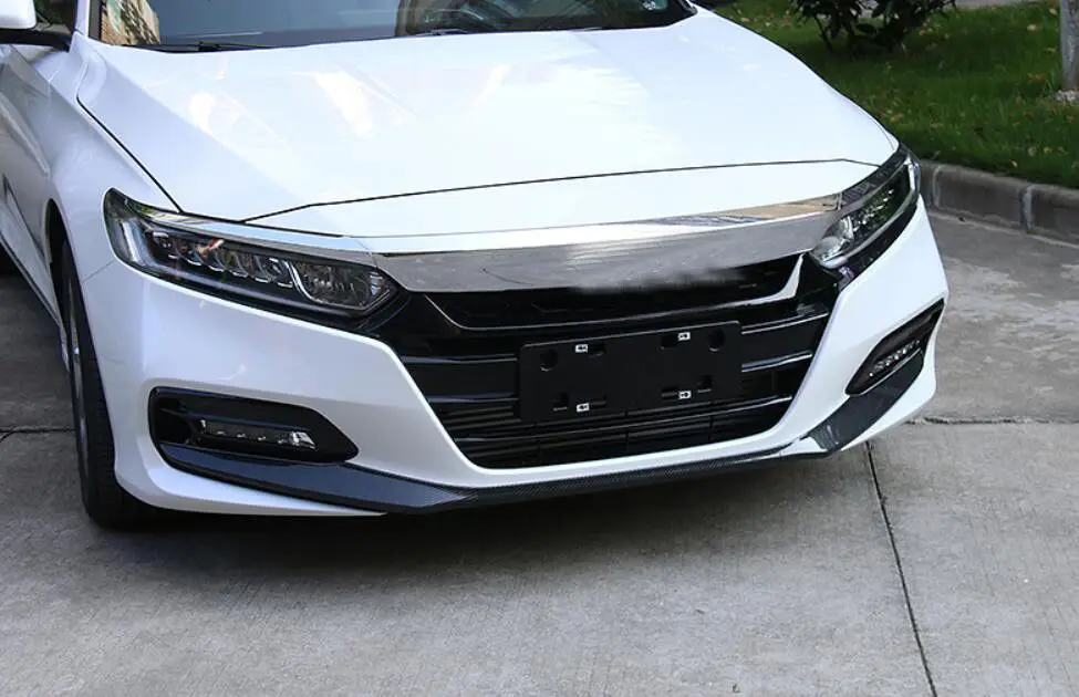 Хромированный ABS передний бампер Передняя Крышка для губ отделка 3 шт Honda Accord 2018