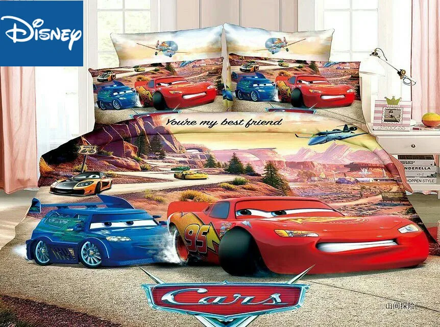Комплект постельного белья Disney McQueen с машинками одноразмерный для мальчиков