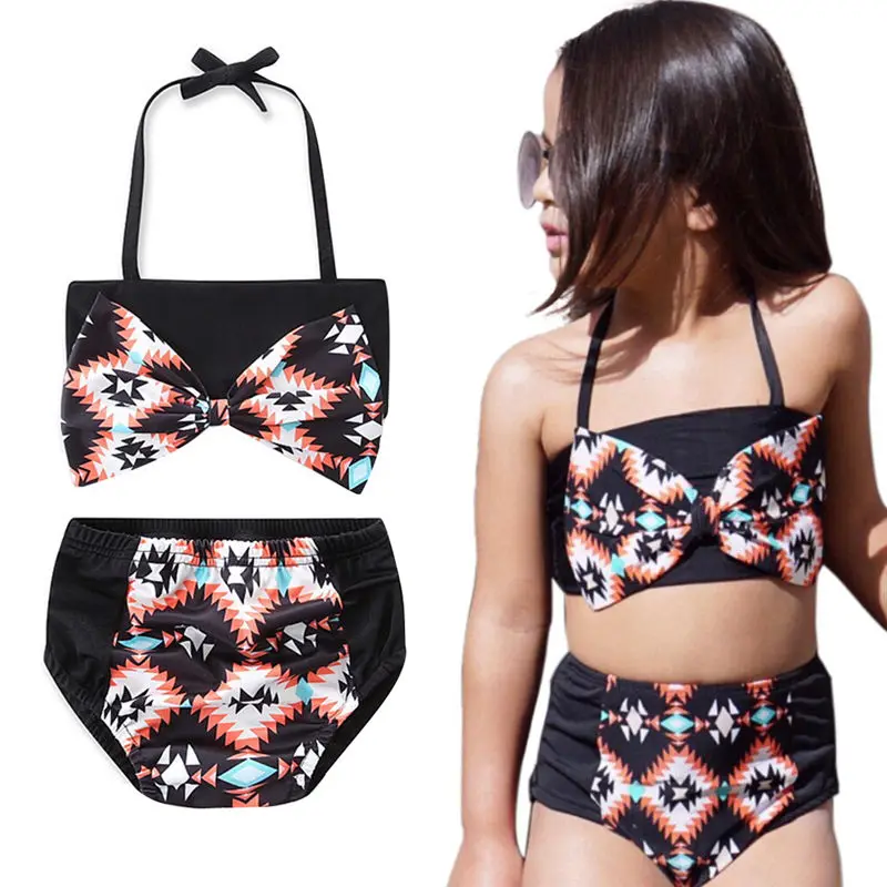 2017 детский летний купальный костюм удобная одежда с бантом для маленьких девочек