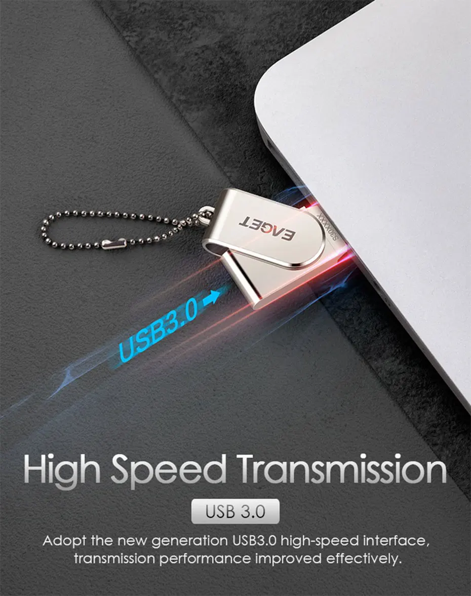 EAGET USB флэш-накопитель, 32 ГБ металлическая Флэшка высокоскоростная USB 3. 0 карта памяти 64 ГБ флеш-накопитель реальная емкость