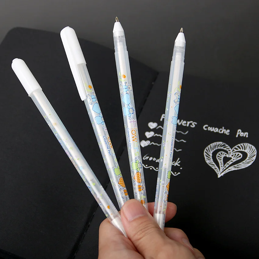 

3PCS White Ink Color Photo Album Gel Pen Stationery Office Cute Pen 0.8MM Unisex Pen Wedding Kids Gift School Writing Supplies