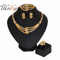 mukun new nigerian wedding woman accessories jewelry set wholesale big statement brand jewelry set dubai gold color jewelry set
