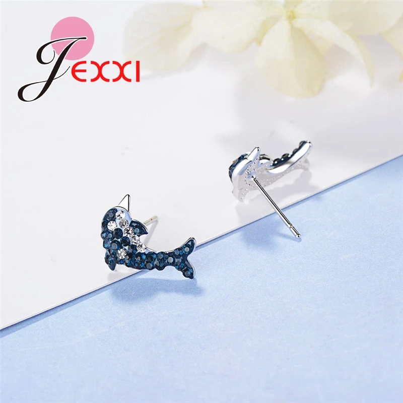 Gorgeous Top Quality 925 Sterling Silver Super Shinning Cubic Zirconia Cute Animal Shape Design Stud Earrings Jewelry For Women | Украшения