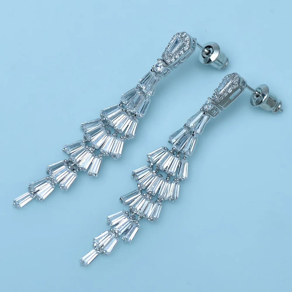LUOTEEMI Белое золото Цвет 2016 Свадебные Новый класса люкс от Clear Cubic Zirconia в