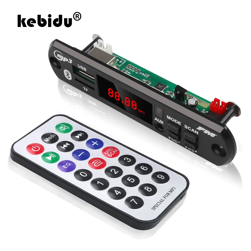 Kebidu горячая Распродажа беспроводной Bluetooth 12 в MP3 WMA декодер плата цветной экран