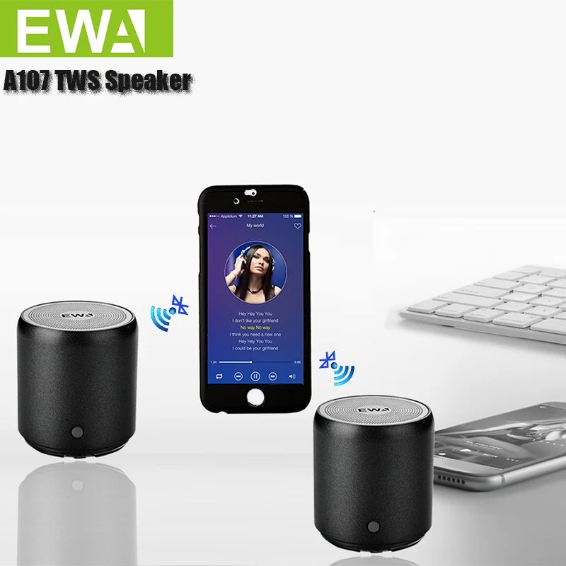 Bluetooth динамик EWA A107 MP3 плеер портативный TWS технология из нержавеющей стали 4 2 mp3