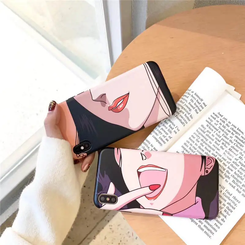 New Net Red Anime Cartoon Beautiful Girl Silicone Mobile Phone Case For Iphone 6 6S 7 8plus X Xs Xr Xsmax |