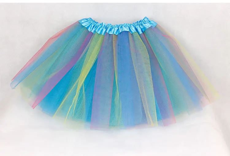 Юбка пачка для маленьких девочек радужная разноцветная детская бальная одежда